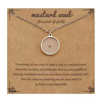 Ожерелье с подвеской золотого цвета, ожерелье-цепочка серебряного цвета, новое ожерелье с горчичными семенами Silver-Style 1