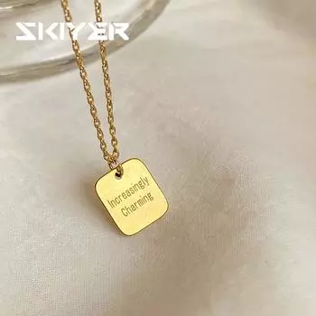 Ожерелье с подвеской золотого и серебряного цвета для женщин и мужчин, ожерелье в стиле хип-хоп с буквами, модные аксессуары 45cm золотой