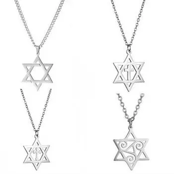 Ожерелье с подвеской «Звезда Давида», шестиконечная звезда Соломона, талисман из нержавеющей стали, гексаграмма, еврейские израильские украшения для мужчин