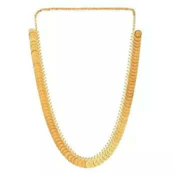 Ожерелье с позолоченной длинной храмовой монетой, традиционный модный комплект украшений для женщин и девочек