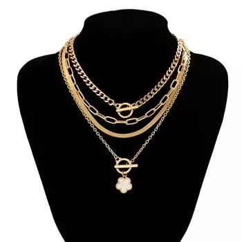 Ожерелье с пятью лепестками цветов, ниша, легкий роскошный дизайн, высококачественная цепочка на ключицу 1