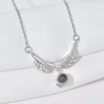 Ожерелье с проекцией крыльев ангела, женское, легкое, роскошное, универсальное, 100 видов, подвеска «Я люблю тебя», цепочка на ключицу