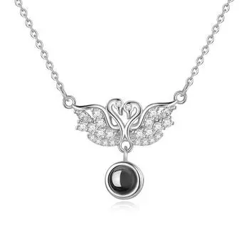 Ожерелье с проекцией лебедя для женщин, японское и корейское простое студенческое, индивидуальная подвеска-цепочка на ключицу