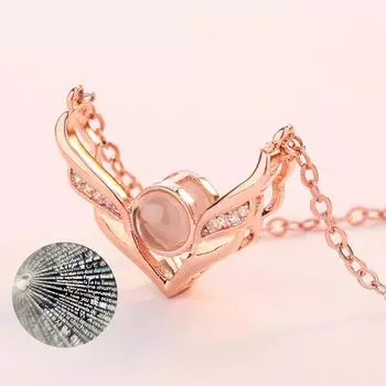 Ожерелье с проекцией памяти на день Святого Валентина New 100 Languages I Love You