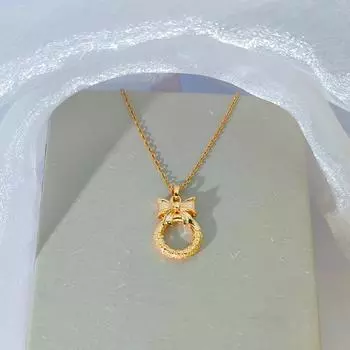 Ожерелье с пряжкой-бантом «Принцесса на бегу» для женщин в стиле ретро, этнический стиль, универсальный темперамент, геометрические украшения