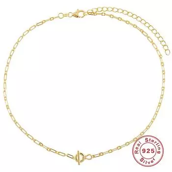 Ожерелье с пряжкой Canner OT, стерлинговое серебро 925 пробы, массивное ожерелье, ювелирные изделия, женское очаровательное ожерелье золотой