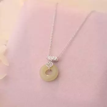 Ожерелье с пряжкой из нефрита Хотан, простое, новое, в китайском стиле, подарок Гофэн, цепочка для ошейника для девушки