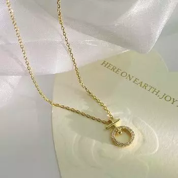 Ожерелье с пряжкой OT и бриллиантами, геометрическая цепочка на ключицу, простой и необычный дизайн, цепочка на шею для женщин