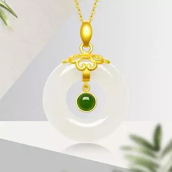 Ожерелье с пряжкой Xiangyun Ping An, женское, легкое, роскошное, нишевое, дизайн, цепочка на ключицу из нефрита из нержавеющей стали