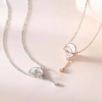 Ожерелье с прыгающим дельфином, женская корейская версия, легкая, роскошная, высококачественная подвеска с морским животным, универсальные ювелирные изделия
