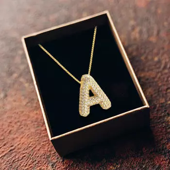 Ожерелье с пузырьками и буквами, Очарование, Годовщина, День святого Валентина, Выпускной, Алфавит, Хип-хоп M