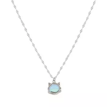 Ожерелье с разноцветной глазурью в виде кошки, персонализированное Мори, милая и милая цепочка на ключицу в виде котенка из лунного камня, рекомендовано женщиной Xiaohongshu copper