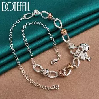 Ожерелье с романтическим сердечком AAA из стерлингового серебра 925 пробы, модные ювелирные изделия 50cm