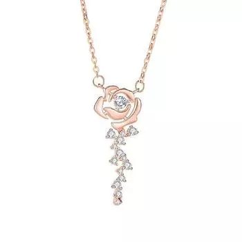 Ожерелье с розой для женщин, французское ретро, бриллиантовая цепочка с маленьким цветком на ключицу, легкое, роскошное, простое, подарок на День святого Валентина для девушки