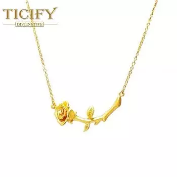 Ожерелье с розой, легкий роскошный дизайн, простая и высокоуровневая сенсорная цепочка на ключицу, Advanced Sense золотой