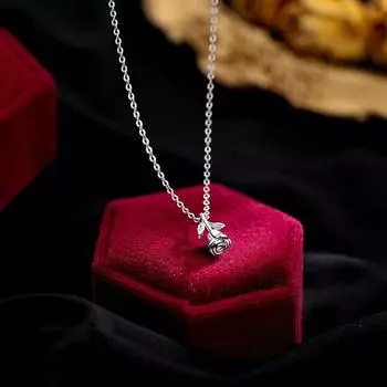 Ожерелье с розой, женское, легкое, роскошное, нишевое, дизайн, французский ретро, темперамент, цветок, ключица, цепочка, футболка, аксессуары из нержавеющей стали