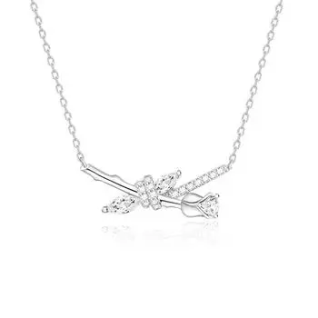 Ожерелье с розой, женское, легкое, роскошное, нишевое, дизайн, инкрустированное цирконием, розовые ветви и листья, цепочка на ключицу из нержавеющей стали