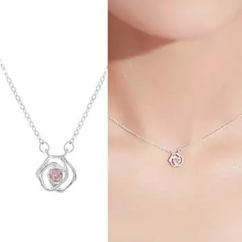 Ожерелье с розой, женское, летнее, темпераментное, стильное и простое, розовая цепочка для ключей из нержавеющей стали, повседневные товары для поездок на работу