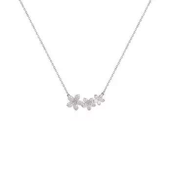 Ожерелье с розовым циркониевым цветком, женское, легкое, роскошное, нишевого дизайна, розовая цепочка на ключицу из нержавеющей стали