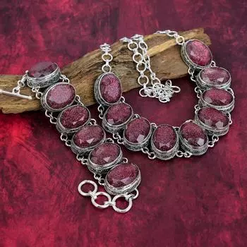 Ожерелье с розовым тройным опалом, ювелирные изделия ручной работы из стерлингового серебра 925 пробы, уникальный комплект украшений из браслета и ожерелья Adjustable With 8 -18 розовый
