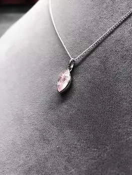 Ожерелье с розовым турмалином-кабошоном, камень октября Free Size розовый