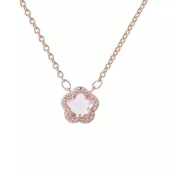 Ожерелье с сакурой, кольцо для женщин, изысканное, легкое, роскошное, нежное, нежное, хрустальное, с подвеской в виде цветка персика, ожерелье из розового золота на ключицу