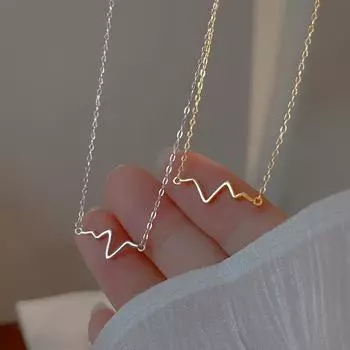 Ожерелье с сердцебиением Xia, женский нишевый дизайн, ощущение сердцебиения, нержавеющая сталь, ключичная цепочка, простая, легкая, роскошная