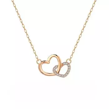 Ожерелье с сердечками из серебра 925 пробы Premium Sense Simple Heart Neck Chain Ins Niche Delicate Clavicle Chain 925 Silver