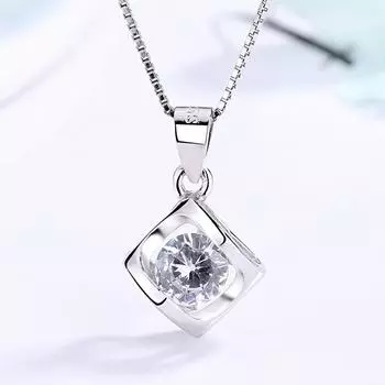 Ожерелье с сердечком из стерлингового серебра 925 пробы в виде кубика Рубика, женское ожерелье с подвеской на ключицу, нишевое парное украшение 925