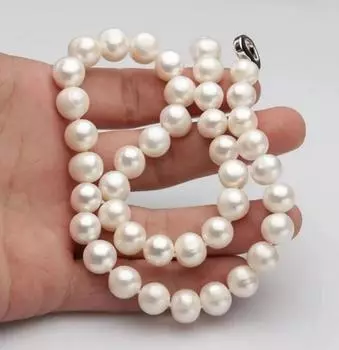 Ожерелье с серебристо-серым жемчугом Южного моря в стиле барокко, 9-10 мм, 18 дюймов