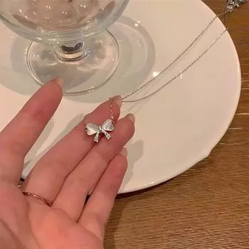 Ожерелье с серебряным опалом S925 для женщин, легкая роскошная цепочка на ключицу с дизайном меньшинства 925