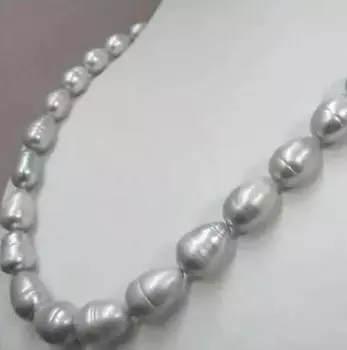 ОЖЕРЕЛЬЕ С СЕРЫМ ЖЕМЧУГОМ 18 ДЮЙМОВ, 9–10 ММ