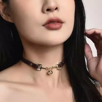 Ожерелье с шейным ободом, легкая роскошная ниша, воротник-колокольчик, женский шейный ремешок, цепочка на ключицу, модный и персонализированный универсальный аксессуар 40cm