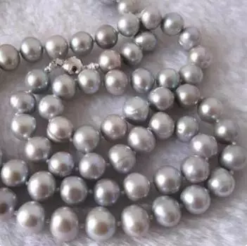 Ожерелье с темно-серым пресноводным жемчугом длиной 34 дюйма (9–11 мм)