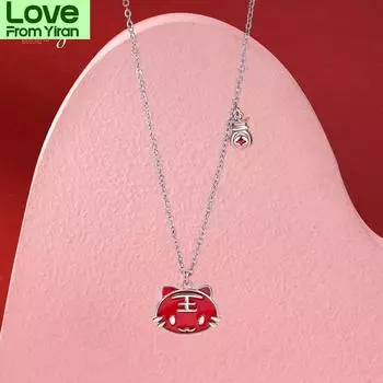 Ожерелье с тигровым дизайном для женщин, рождественские подарки, классическое ожерелье, новогоднее колье на удачу, помолвочное ювелирное изделие 45cm