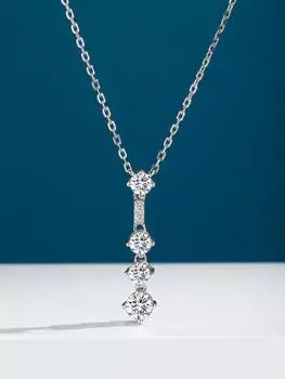 Ожерелье с тремя бриллиантами и белыми бриллиантами дарит чистое дыхание, летнюю жизненную силу, расширенные ощущения, симпатичная мода, серебро 925 пробы