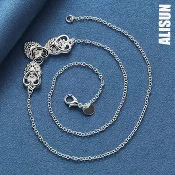 Ожерелье с тремя кулонами из стерлингового серебра 925 пробы, модные свадебные украшения 45CM