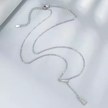 Ожерелье с треугольной бахромой Xiaohongshu, простая геометрическая цепочка с бахромой на ключицу в стиле «холодный ветер»