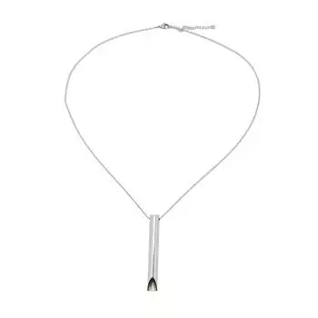 Ожерелье с тревожным дыханием для медитации, снятия стресса, подвеска из нержавеющей стали 6 см, успокаивающее, осознанное серебряный