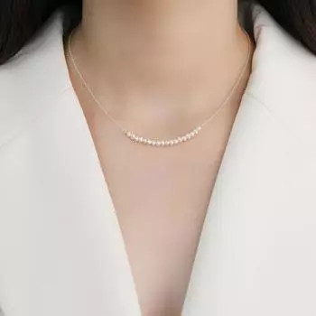 Ожерелье с улыбкой из стерлингового серебра 925 пробы, ювелирные изделия из натурального пресноводного жемчуга для модных женщин 40cm белый