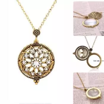 Ожерелье с увеличительным стеклом, кулон из медного сплава для бабушек и дедушек, чтобы обеспечить лучший подарок pearl snowflake