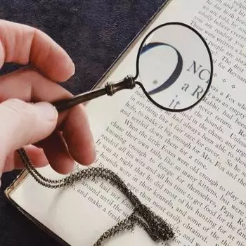 Ожерелье с увеличительным стеклом в винтажном стиле из латуни как