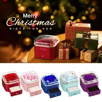 Ожерелье с вечной розой и сердечком, подарочный набор, ожерелье из искусственного жемчуга в форме сердца, цветы, подарки для женщин, мамы, жены B