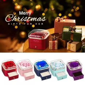 Ожерелье с вечной розой и сердечком, подарочный набор, ожерелье из искусственного жемчуга в форме сердца, цветы, подарки для женщин, мамы, жены B