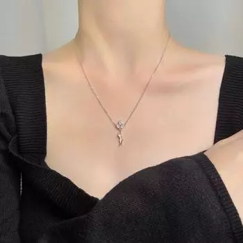 Ожерелье с воздушным шаром «Исповедь», подвеска «Маленькая девочка», цепочка на ключицу, темперамент, легкая роскошь, новогодняя коллекция