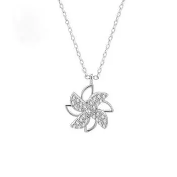 Ожерелье с вращающейся мельницей, японская и корейская детская забавная подвеска в виде замочка-сердца для девушки с костяной цепью для подруги