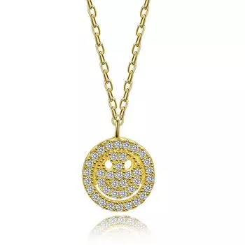 Ожерелье с выражением улыбки S925, серебряная цепочка с микронабором