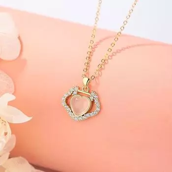 Ожерелье с замком безопасности «Любовь к моркови» из белого нефрита для женщин, роскошный и роскошный подарок