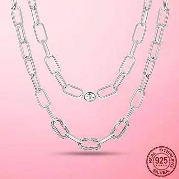 Ожерелье с замком для женщин, серебро 925 пробы, застежка Twist Me, массивное толстое колье с замком, цепочка, ожерелья, ювелирные изделия, воротник