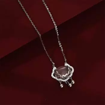 Ожерелье с замком долголетия, новый стиль для женщин, нишевый дизайн, ретро-цепочка на ключицу, женский холодный стиль